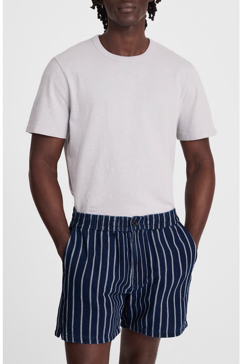 Indigo Stripe Everywear Shorts, Alternate, color, INDIGO