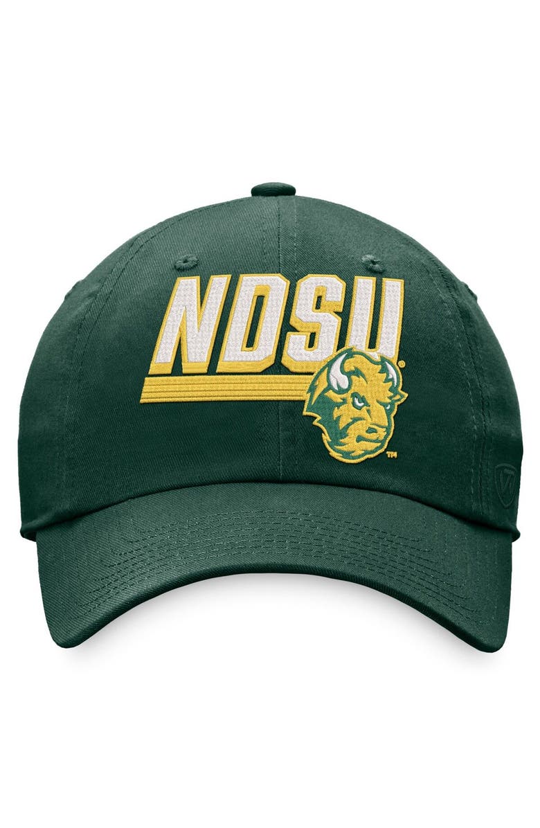 TOP OF THE WORLD Men's Top of the World Green NDSU Bison Slice Adjustable Hat, Alternate, color, Green