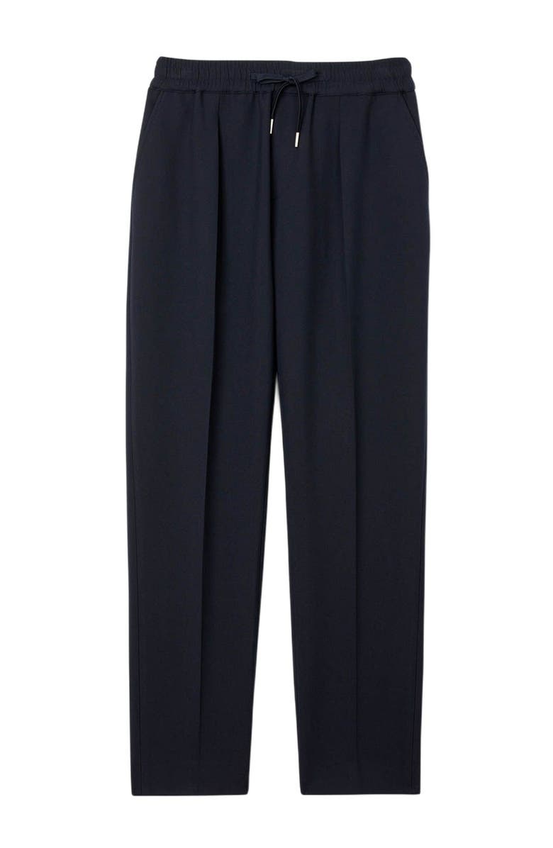 SANDRO Elasticated straight-leg trousers, Alternate, color, Navy Blue