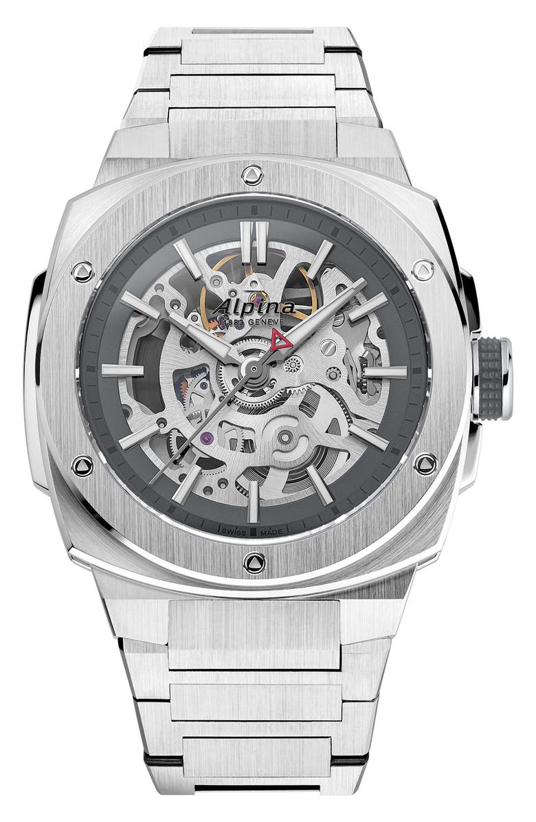ALPINA Alpiner Extreme Skeleton Automatic Bracelet Watch, 39mm, Main, color,