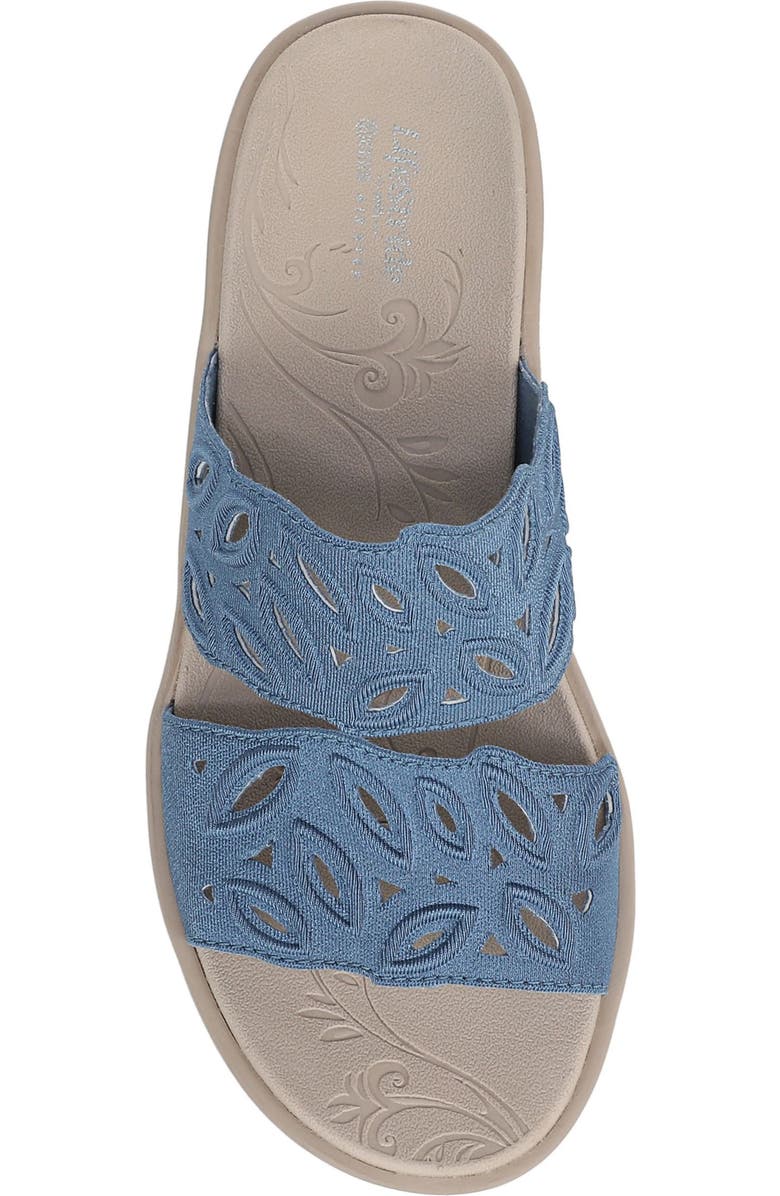 LifeStride Delight Platform Wedge Slide Sandal, Alternate, color, Elemental Blue Shimmer Lycra