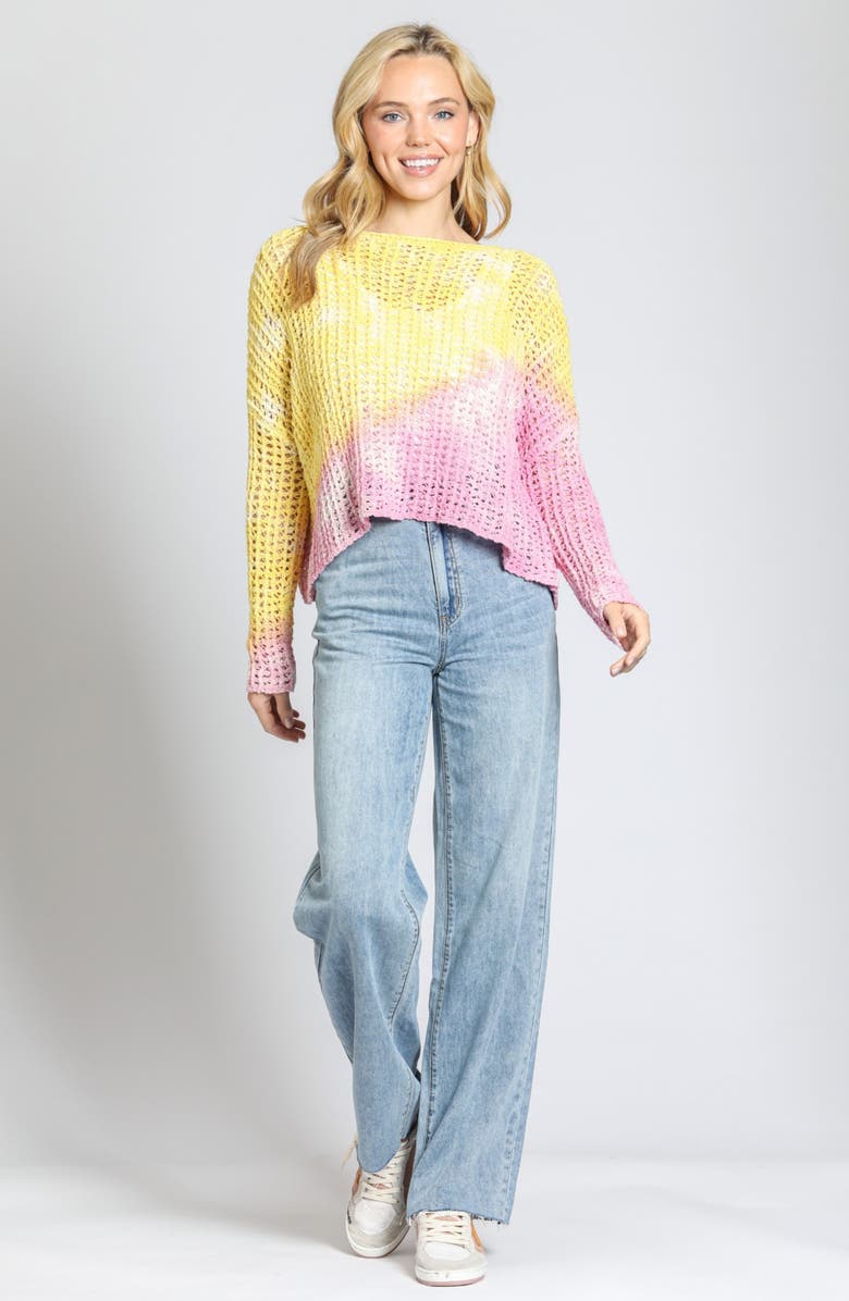 APNY Ombré Open Stitch Cotton Blend Sweater, Alternate, color,