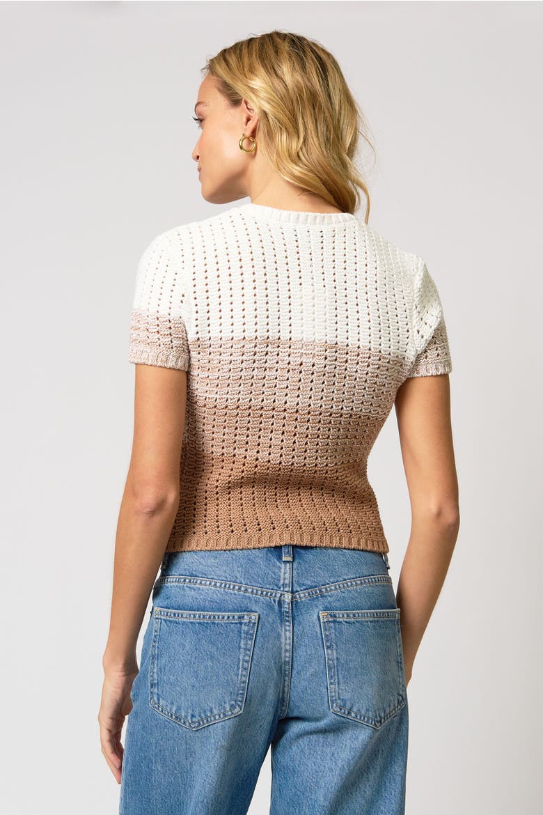Jacy Gradient Stitch Zip Up, Alternate, color, Ivory Khaki