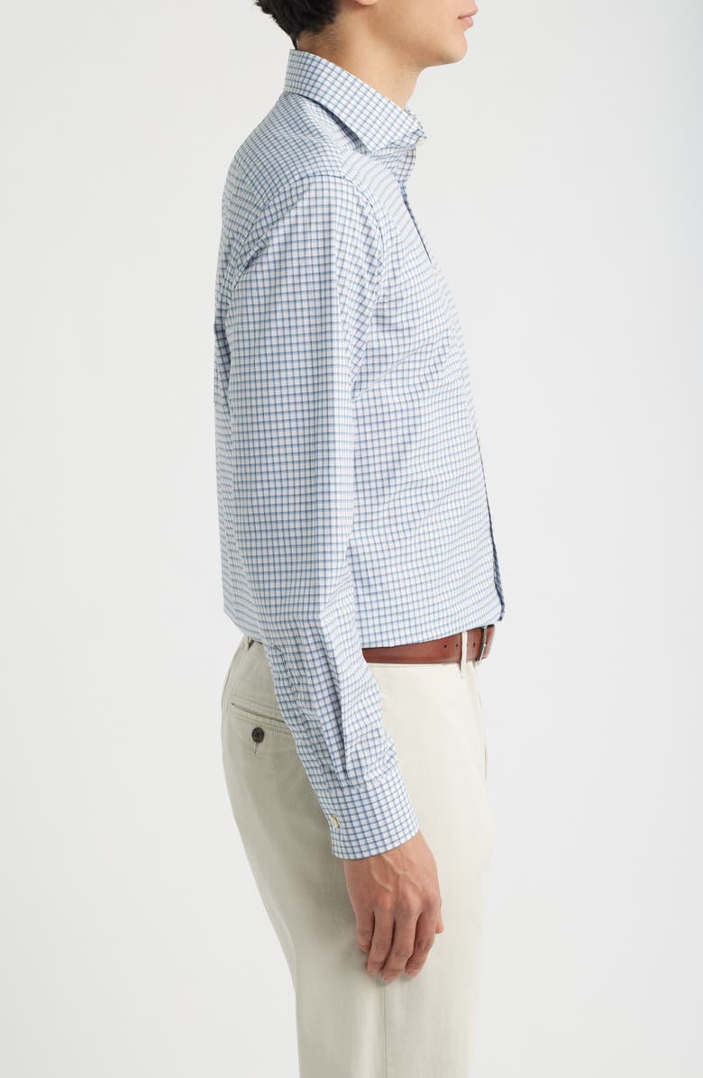 Canali Regular Fit Windowpane Cotton Button-Up Shirt, Alternate, color, Light Blue