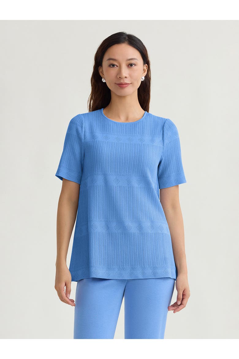 Diamond Ribbed Texture Soft Knit Tunic, Alternate, color, Tranquil Blue