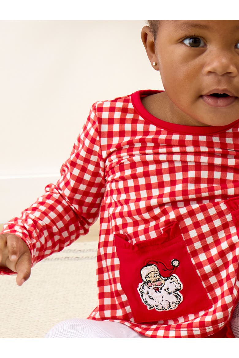 Knit Long Sleeve Applique Pocket Swing Set, Alternate, color, Red & White Gingham