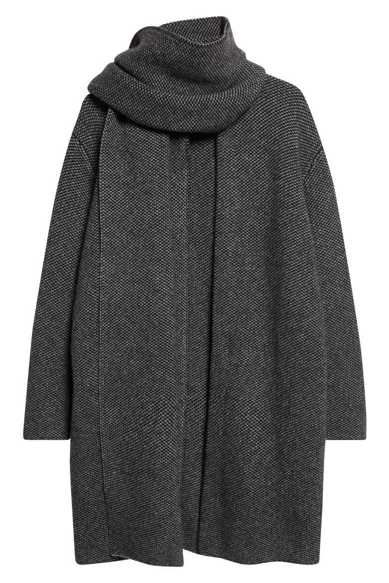 Drape Sweater Coat, Alternate, color, BLACK/ DARK HEATHER GREY