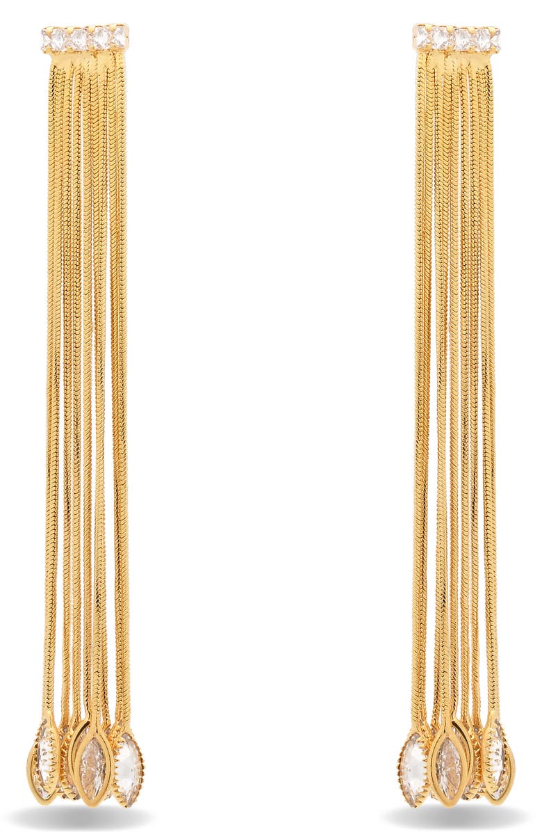 EYE CANDY LOS ANGELES Renata Fringe Earrings, Alternate, color, Gold