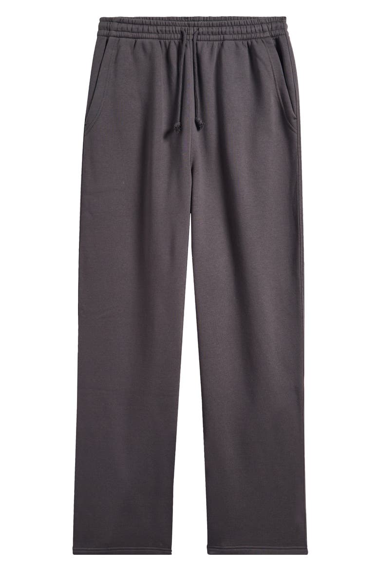 Straight Leg Fleece Sweatpants, Alternate, color, BLACK FADED