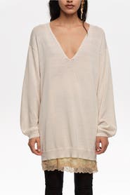 Bimba y Lola Cotton V-Neck Sweater