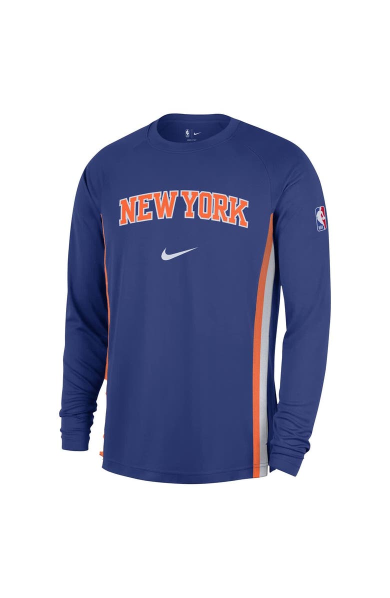 Nike Men's Nike Blue New York Knicks 2025/26 Authentic Pre-Game Legend Dri-FIT Long Sleeve Shooting Shirt, Alternate, color, Blue