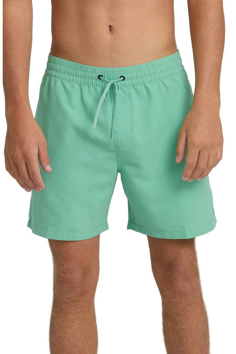 All Day Layback Swim Trunks, Main, color, LIME GREEN