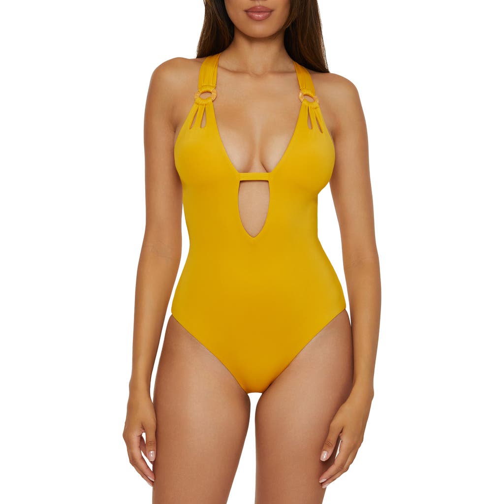 Becca O-ring One-piece Swimsuit In Sunflower