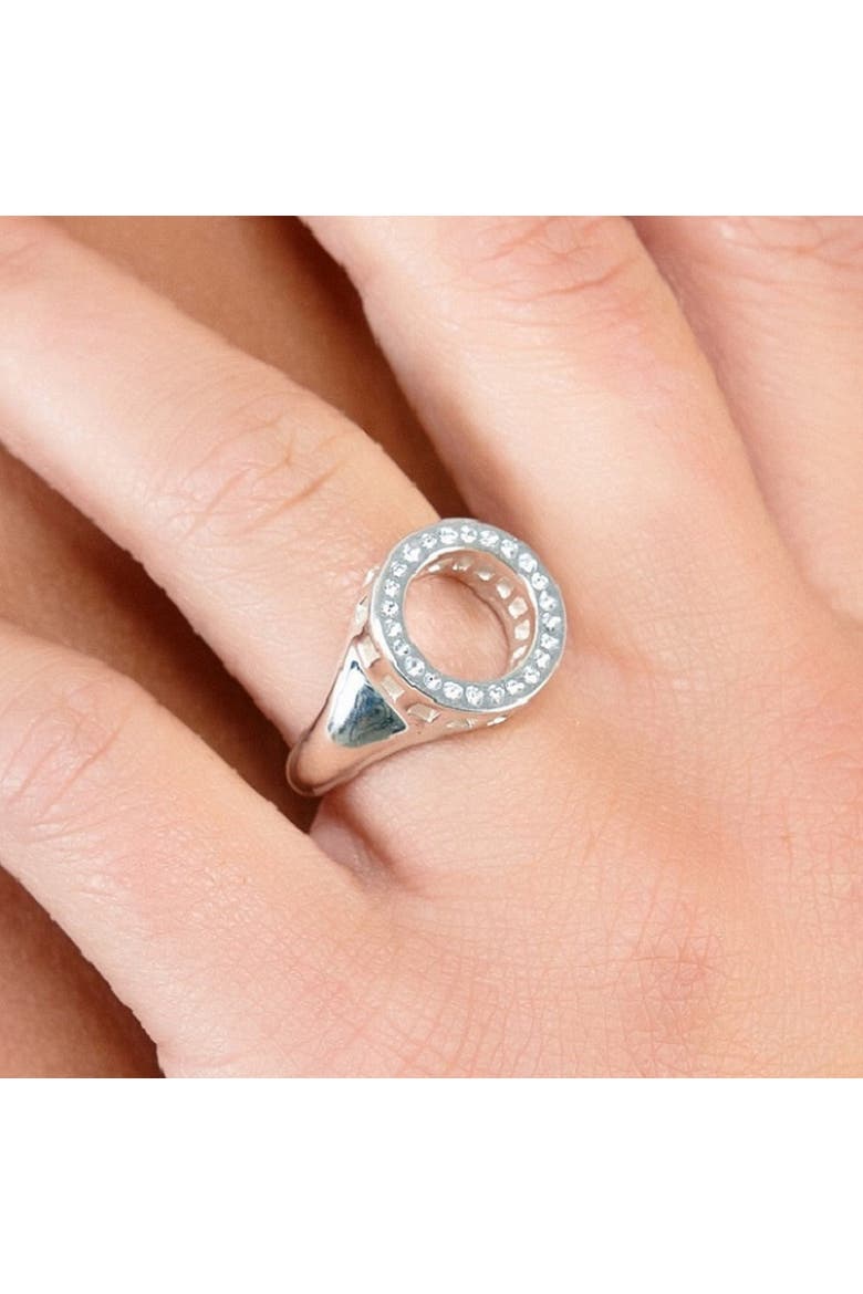 Art Deco Halo Ring, Alternate, color, Sterling Silver