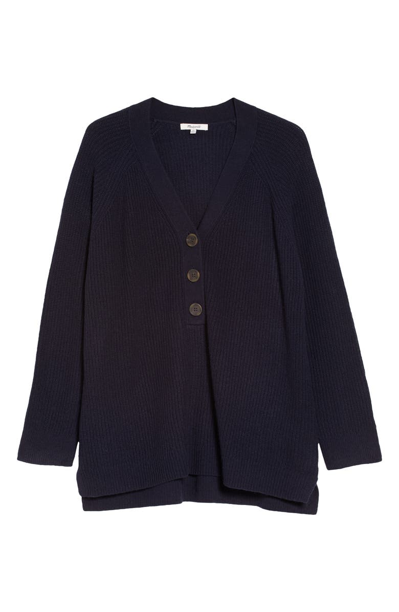 Madewell Jojo Wool Blend Henley Sweater, Alternate, color, Navy