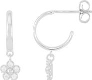 Estella Bartlett Cubic Zirconia Flower Hoop Earrings