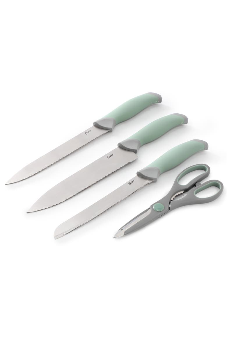 Lindbergh 14 Piece Stainless Steel Cutlery Set  with Soft Grip Handles, Alternate, color, Green