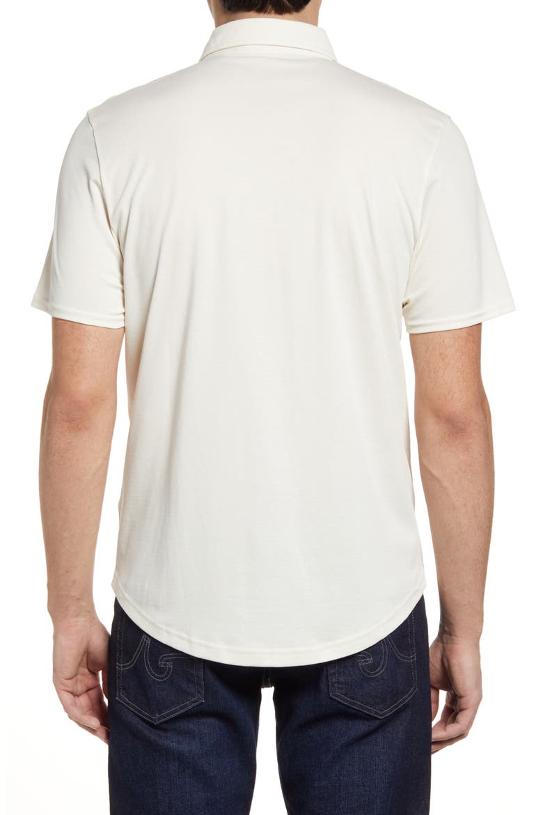 A Class Stripe Pima Cotton Blend Polo, Alternate, color, HEATHER WHITE