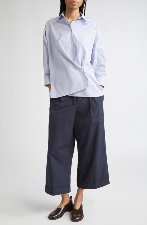 Twp New Earl Pinstripe Button-up Shirt In Blue