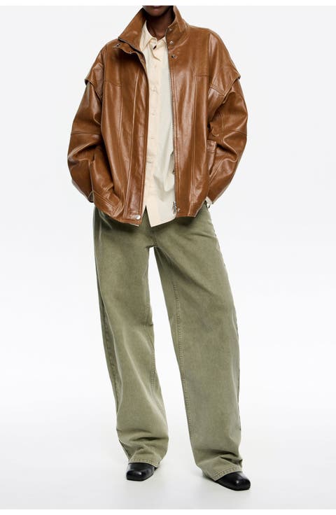 Leather Oversize Jacket