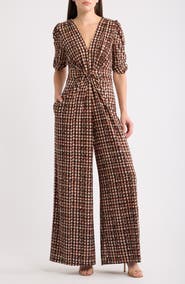 Vince Camuto Twist Front Wide Leg Jumpsuit