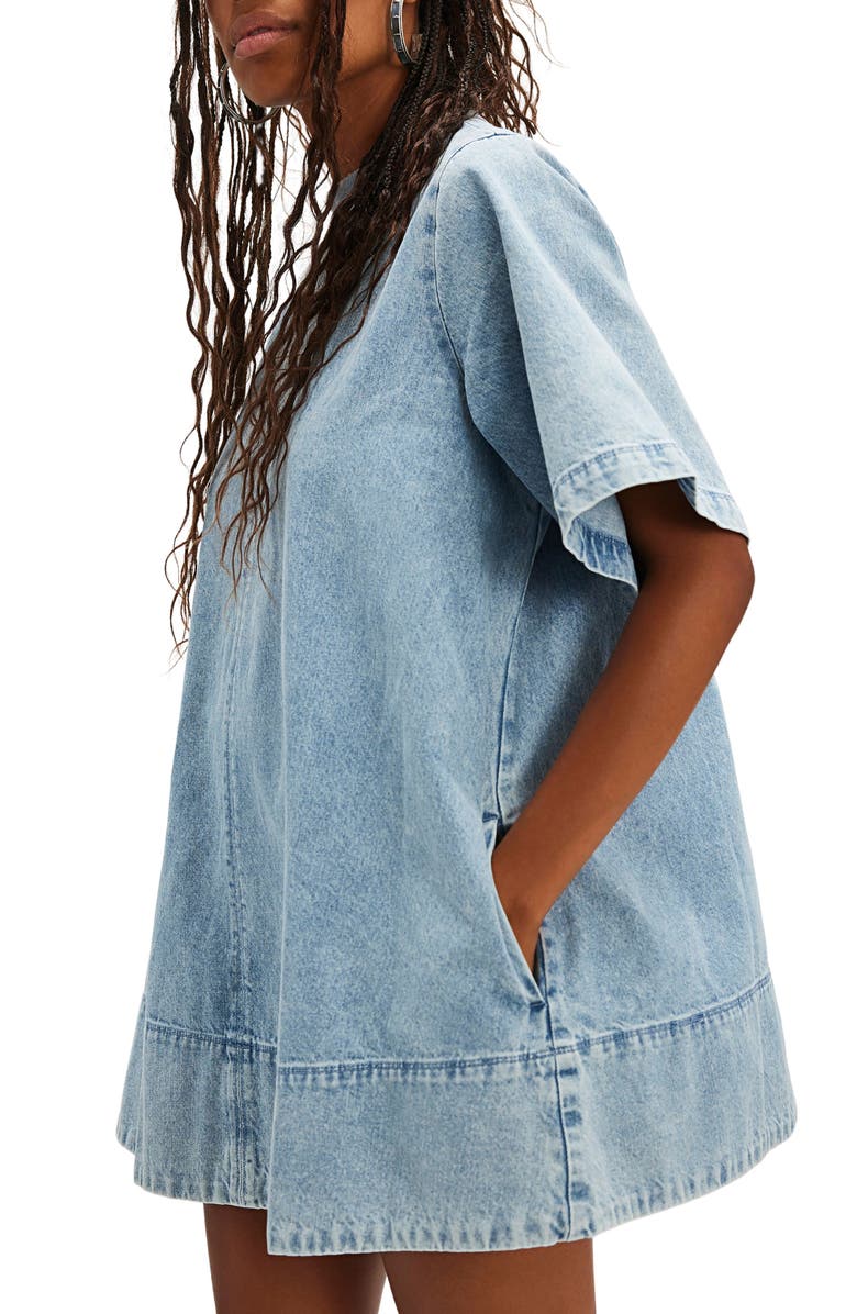 Free People Harlow Denim Minidress, Alternate, color, Vintage