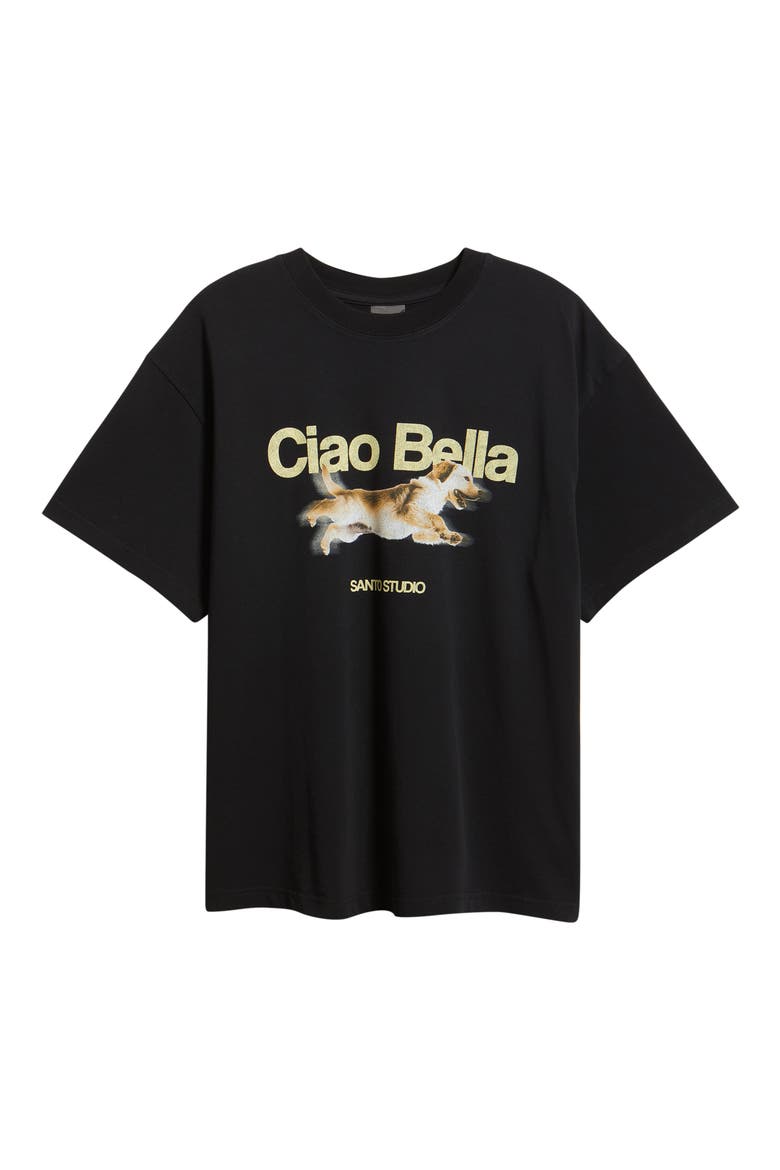Ciao Bella Graphic Cotton T-Shirt, Alternate, color, BLACK