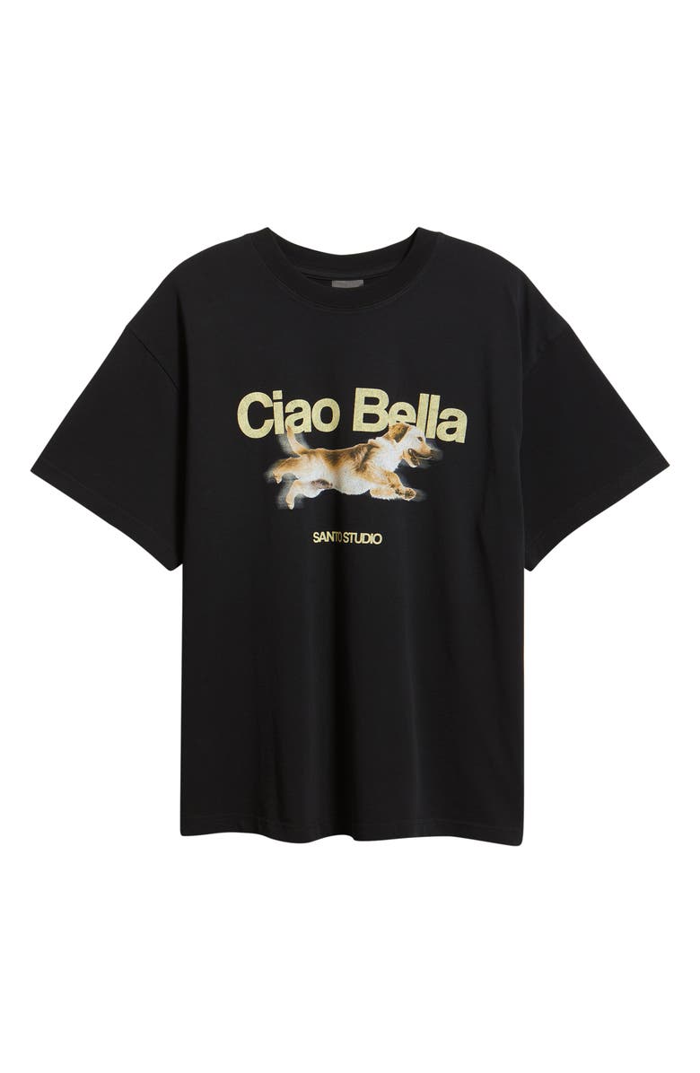 SANTO STUDIO Ciao Bella Graphic Cotton T-Shirt, Alternate, color, Black