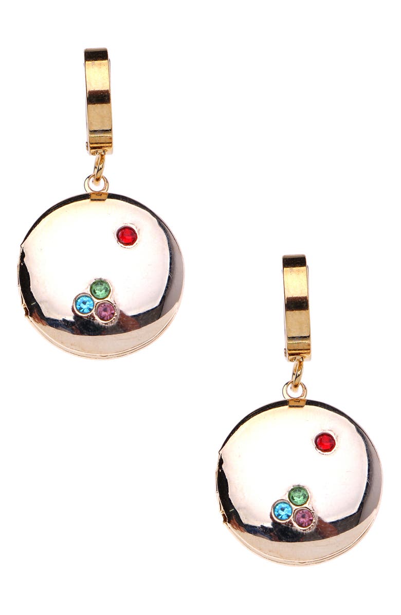 Nakamol Chicago Round Locket Huggie Hoop Earrings, Main, color, 