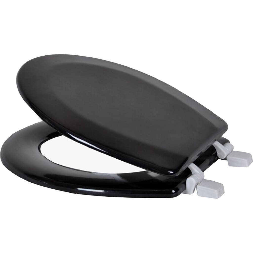 J&v Textiles J And V Textiles Round Wood Toilet Seat In Black