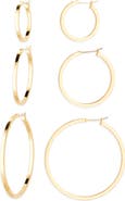 NORDSTROM RACK 3-Pack Graduated Hoop Earrings