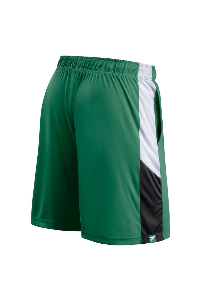 Men's Fanatics Branded Charcoal Boston Celtics Champion Rush Colorblock Performance Shorts, Alternate, color, Kelly Green