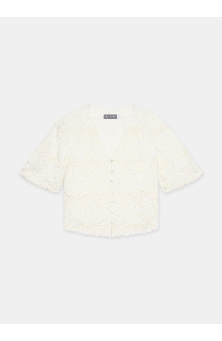 MINT VELVET Embroidered Detail Top, Alternate, color, Ivory