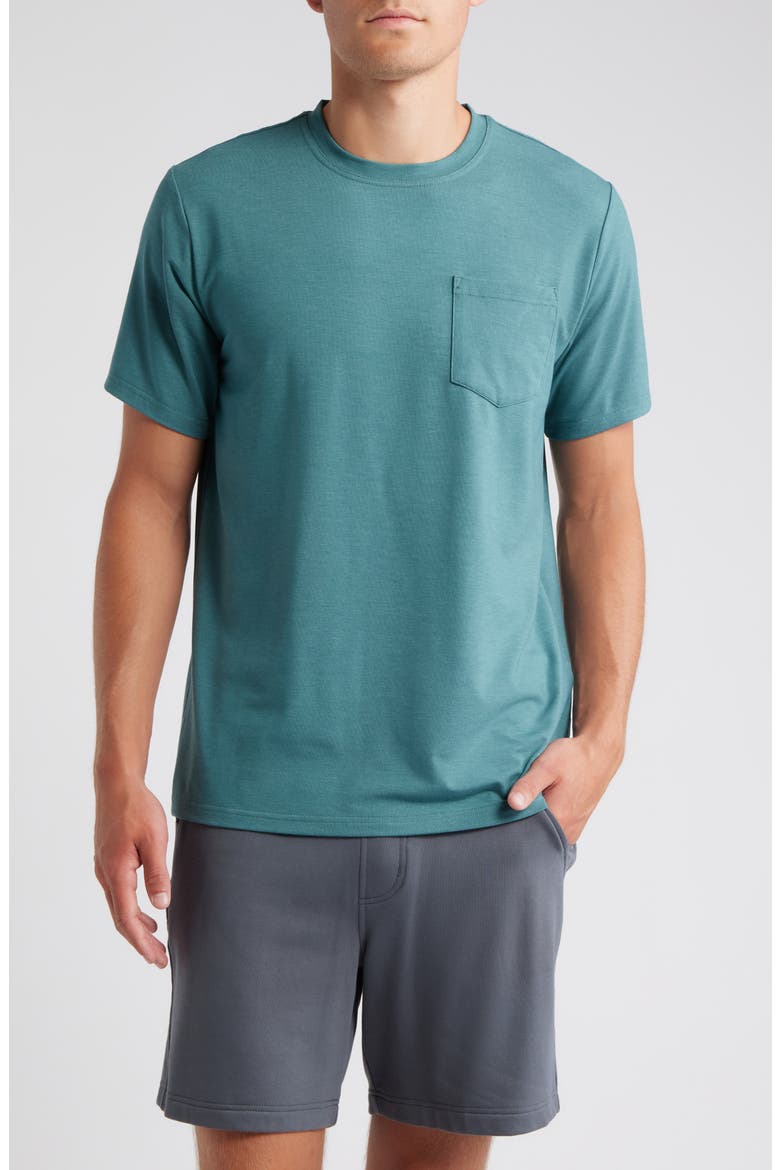 Flex Performance Pocket T-Shirt, Main, color, HEATHER SEA PINE