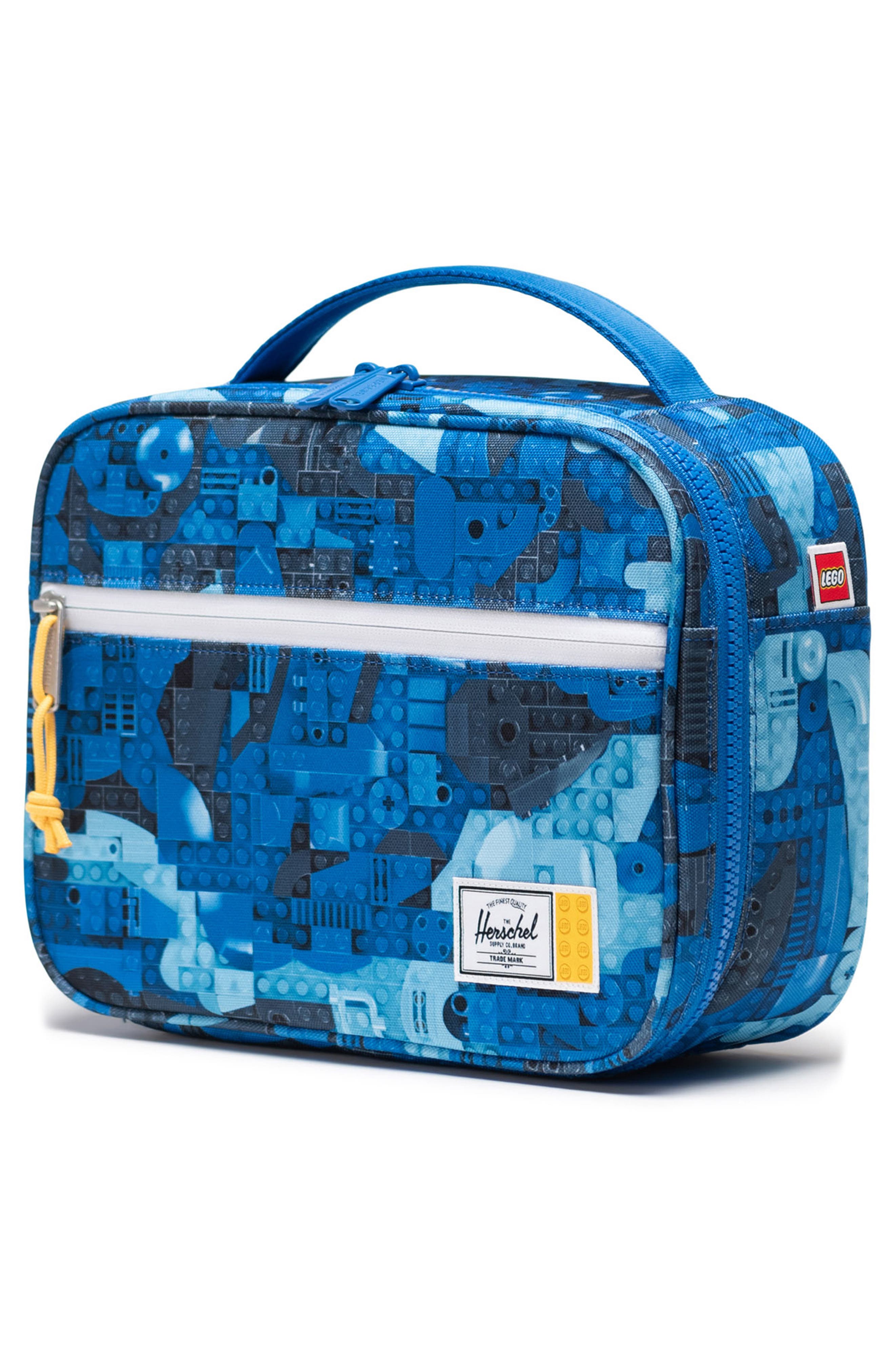 Herschel Supply Co. Kids' LEGO<sup>®</sup> Pop Quiz Lunch Bag, Alternate, color, Abstract Bricks Blue