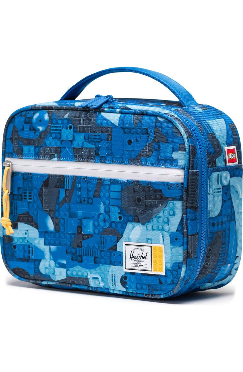 Herschel Supply Co. Kids' LEGO<sup>®</sup> Pop Quiz Lunch Bag, Alternate, color, Abstract Bricks Blue