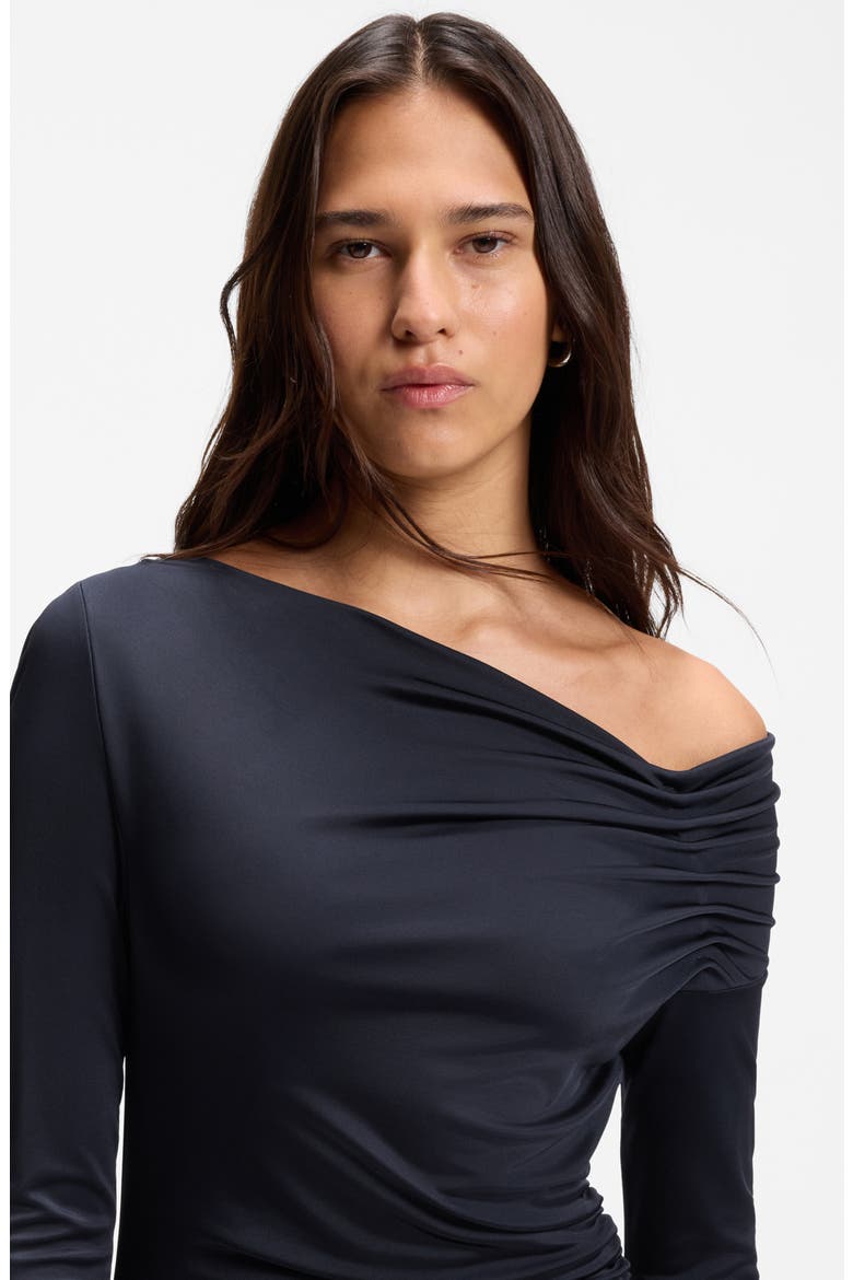 Ejoe Long Sleeved Asymmetric Neck Maxi Dress, Alternate, color, SKY CAPTAIN