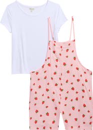 Ava & Yelly Kids' 2-Piece Gauze Jumper & Crew Tee Set
