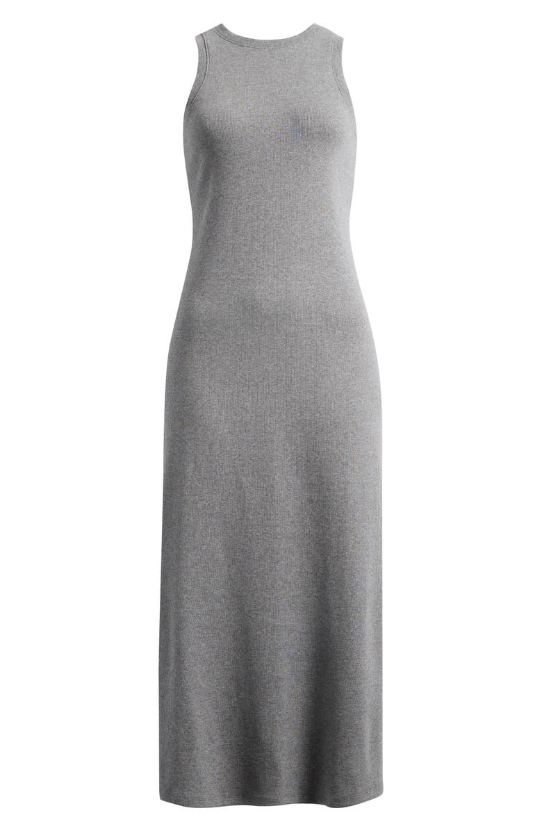 Nordstrom Stretch Microrib Tank Dress, Main, color, Grey Dark Heather