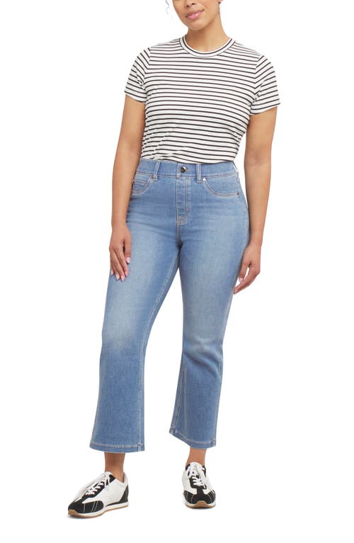 Spanx High Rise Pull On Kick Flare Jeans In Stonewashed Blue In Stonewashed Blue