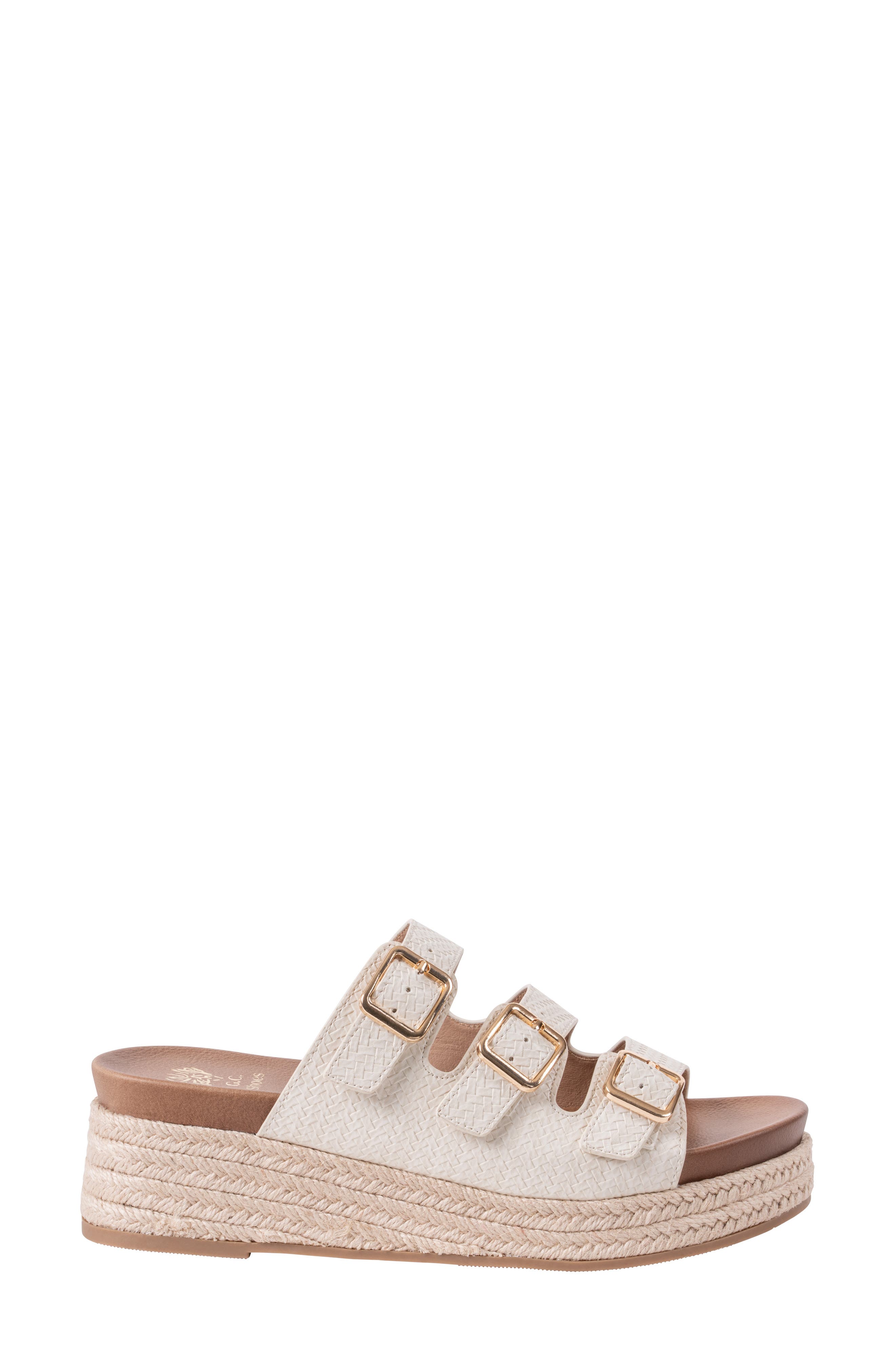 GOOD CHOICE NEW YORK Fabulist Buckle Espadrille Platform Wedge Sandal, Alternate, color, Ice