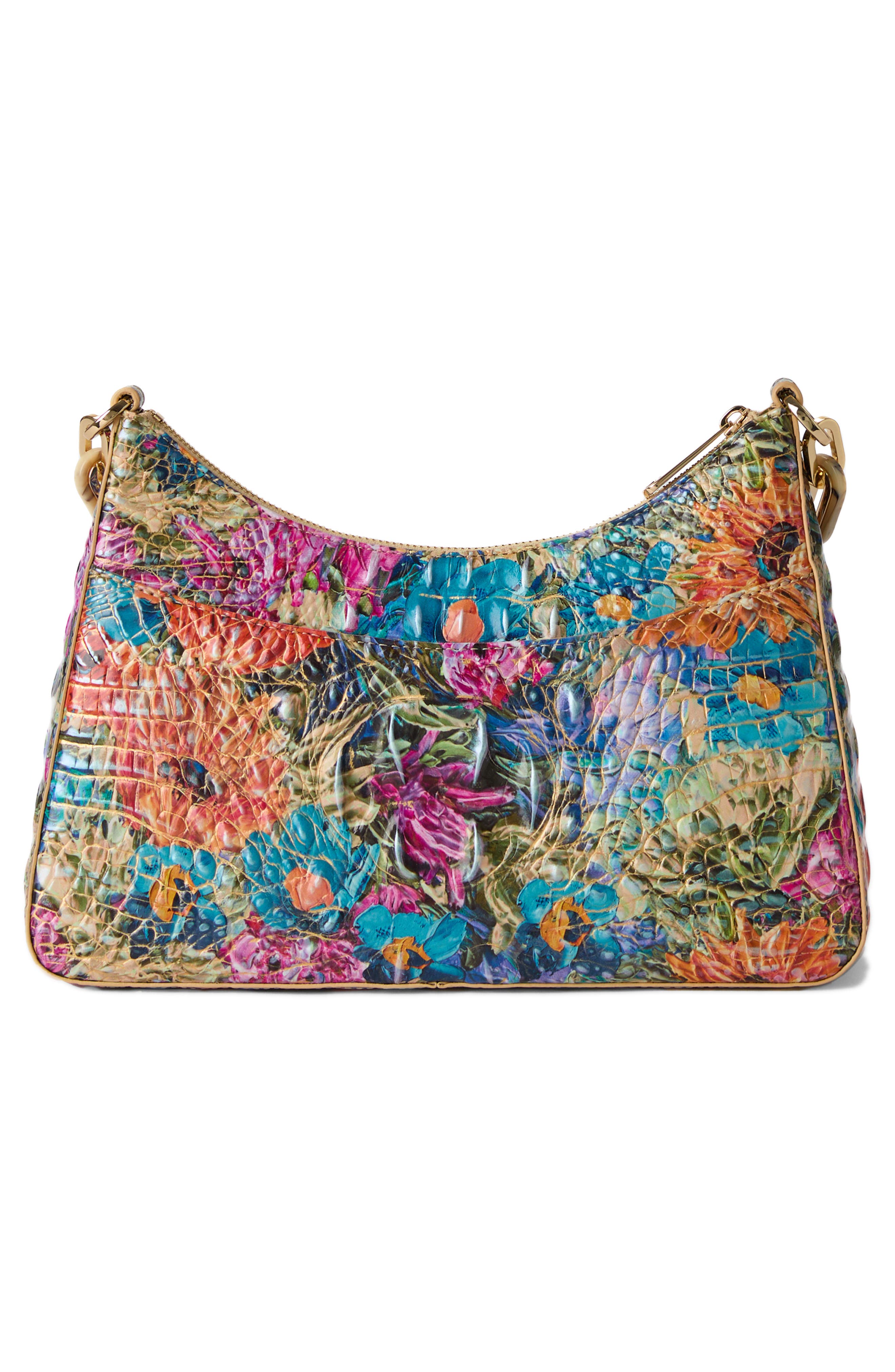 Brahmin Mod Esme Floral Croc Embossed Leather Shoulder Bag, Alternate, color, Lasso