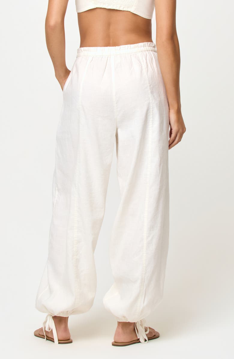LSPACE Ellis Wide Leg Linen & Cotton Cover-Up Pants, Alternate, color, Cream