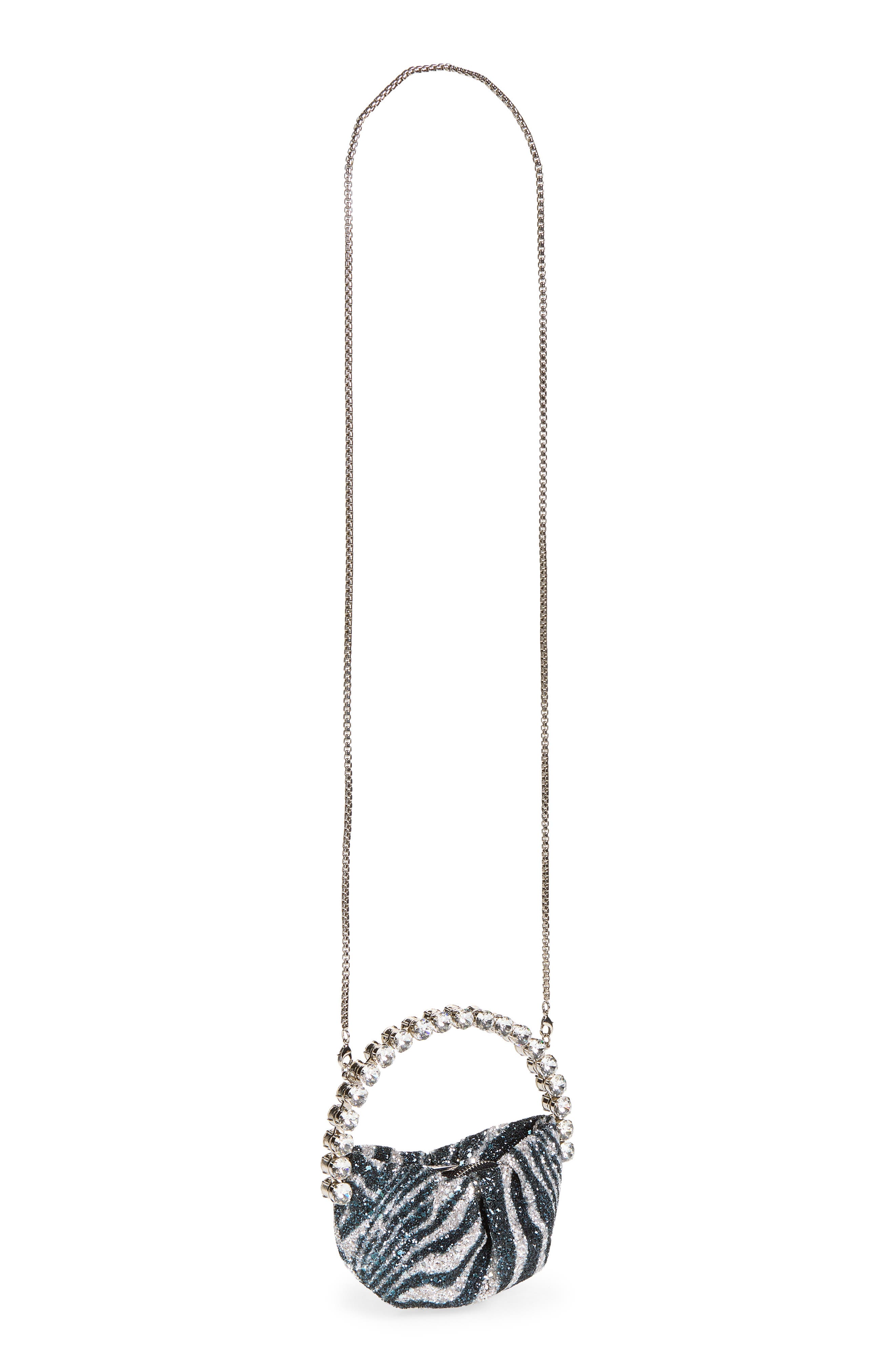 Micro Beaded Satin Eternity Bag, Alternate, color, ZEBRA