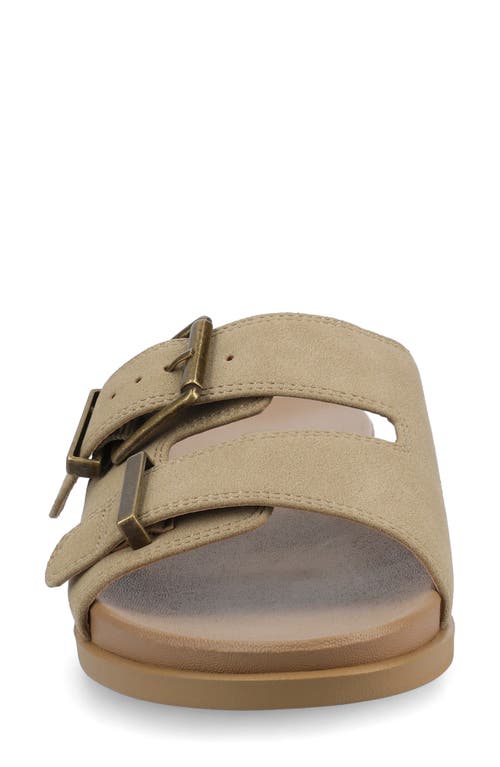 Journee Collection Cosette Buckle Slide Sandal In Taupe