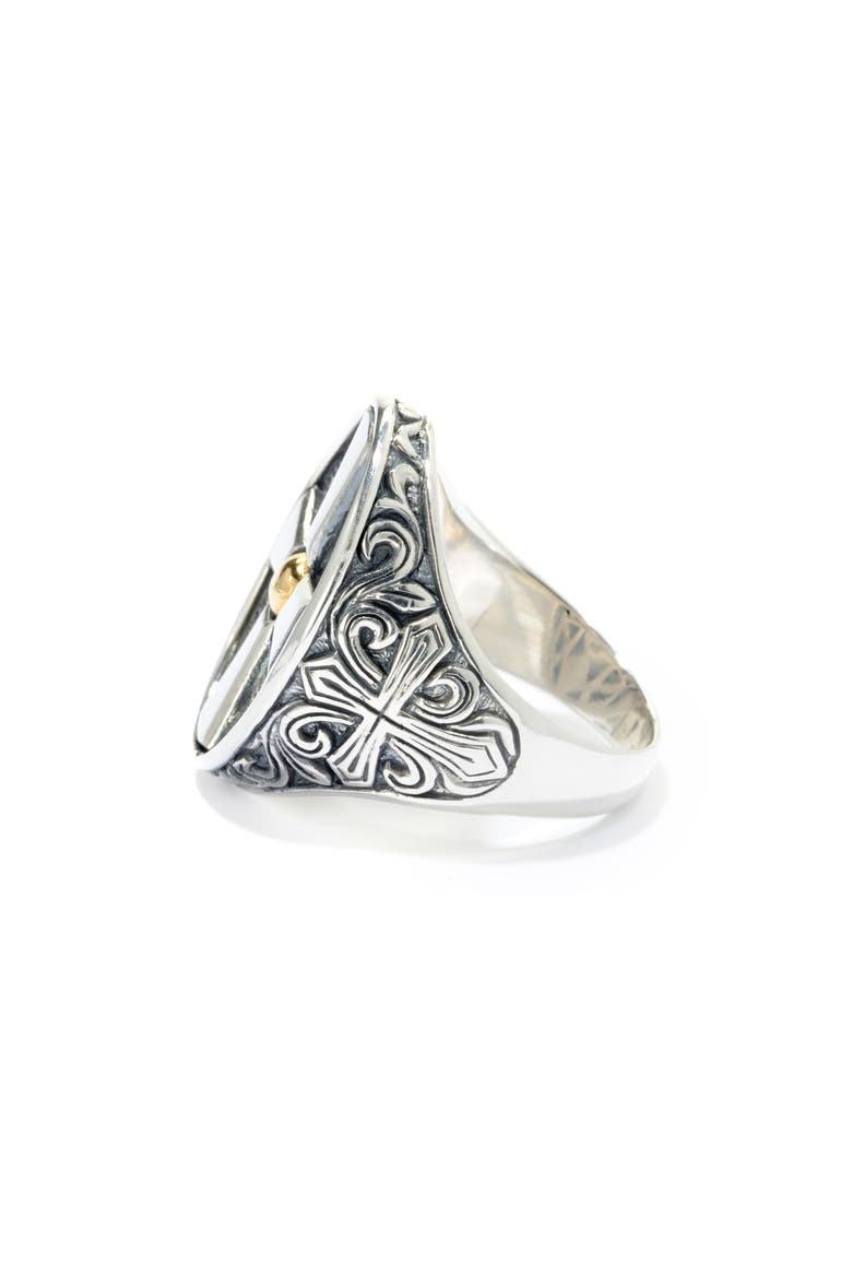 18k Gold & Sterling Silver Two-Tone Cross Ring, Alternate, color, SILVER AND GOLD