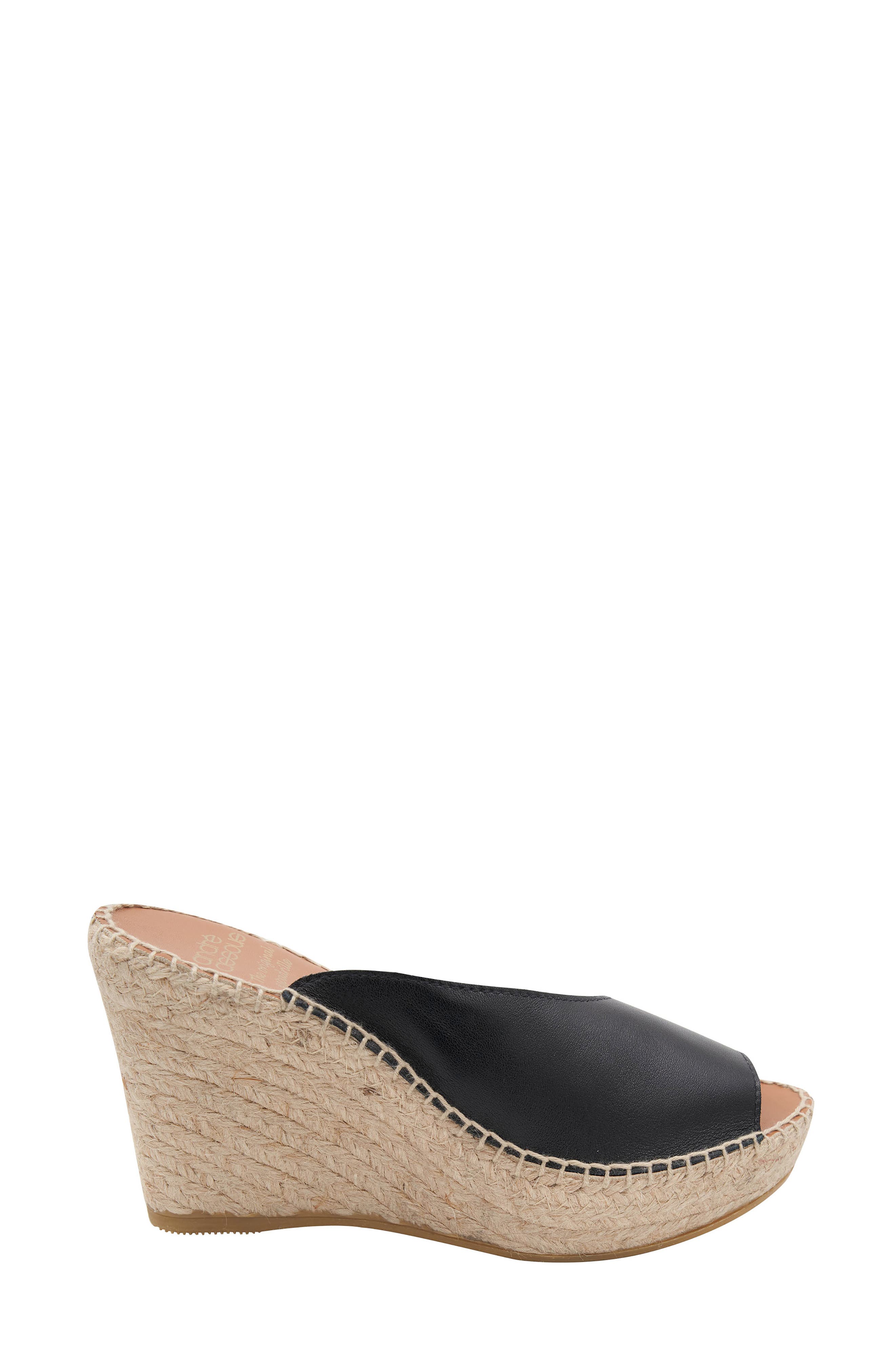 André Assous Catarina Espadrille Platform Wedge Sandal, Alternate, color, Black