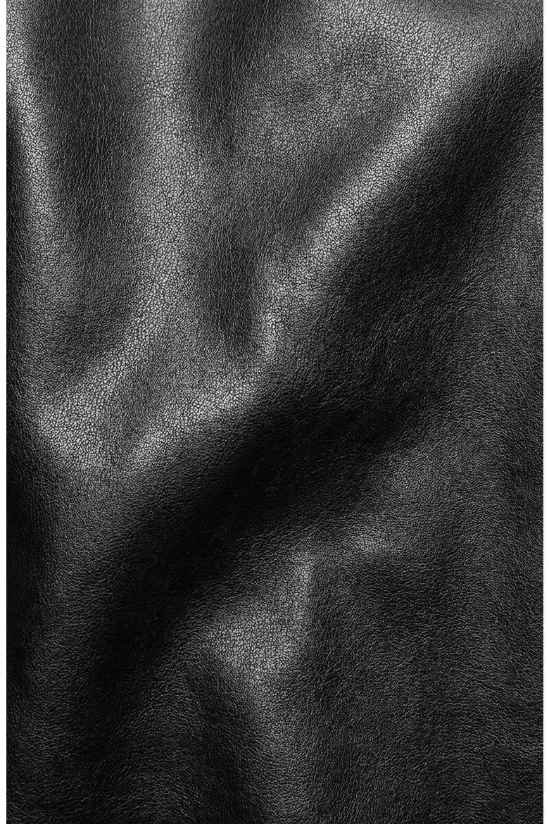 Faux Leather Puff Sleeve Shirt Dress, Alternate, color, Black