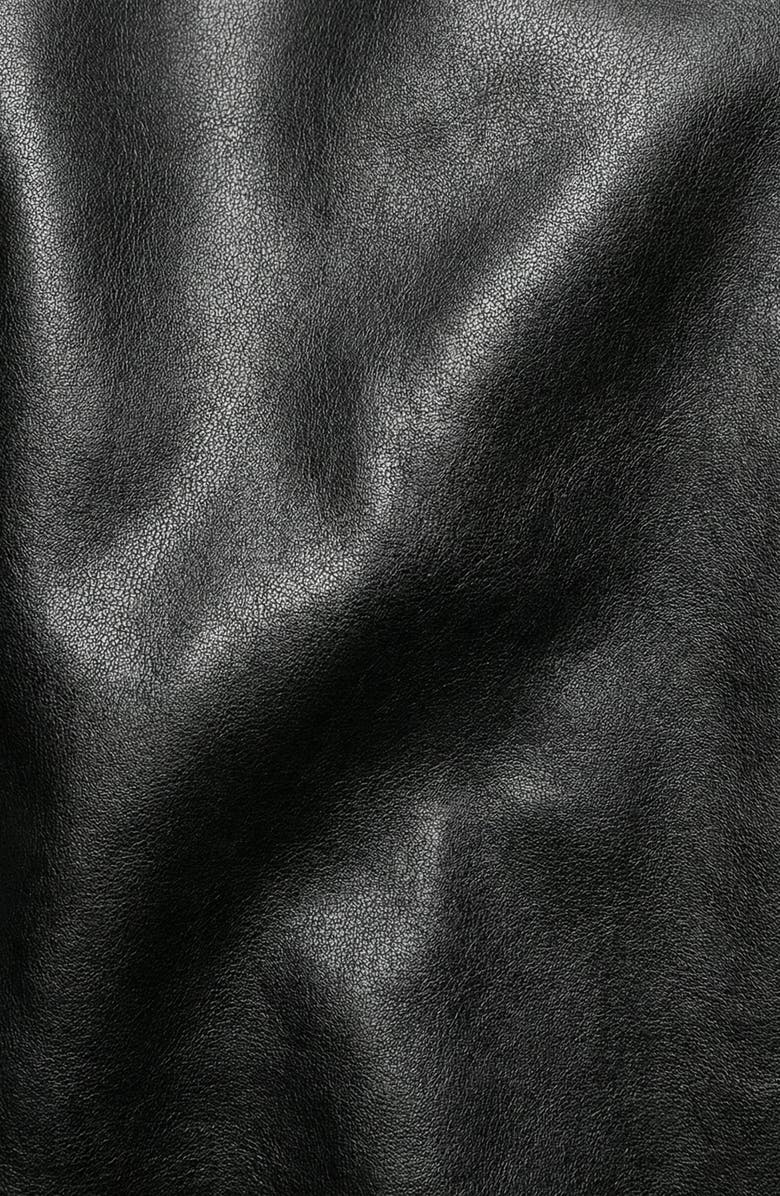 Modenaire Faux Leather Puff Sleeve Shirt Dress, Alternate, color, Black