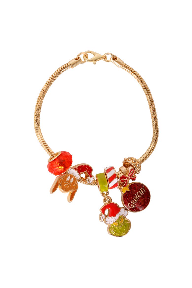 The Grinch Charm Bracelet for Women Official License, 7", Main, color, Gold